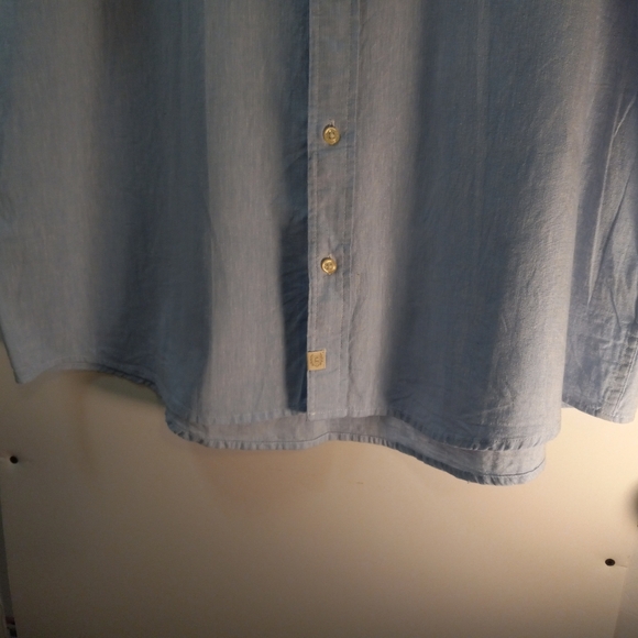 Chaps The Coastland 55% Linen Blend Classic Fit XXL Blue Business Casual Shirt - Picture 15 of 16